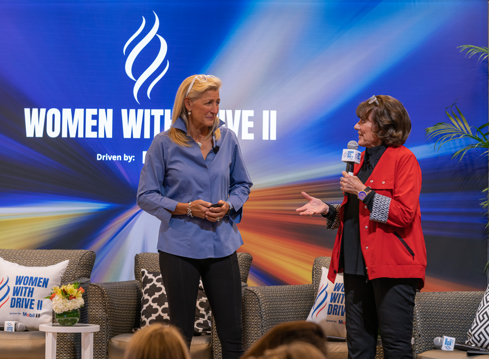 Linda Lindquist-Bishop with Lyn St. James at Women with Drive II, Oct, 2022